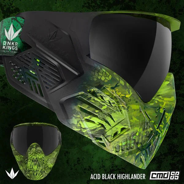Bunkerkings CMD Command Paintball Maske - Acid Black Highlander - Paintball Buddy