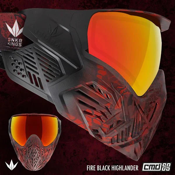 Bunkerkings CMD Command Paintball Maske - Fire Black Highlander - Paintball Buddy