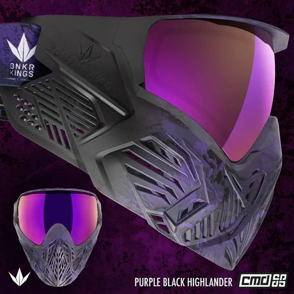Bunkerkings CMD Command Paintball Maske - Purple Black Highlander - Paintball Buddy