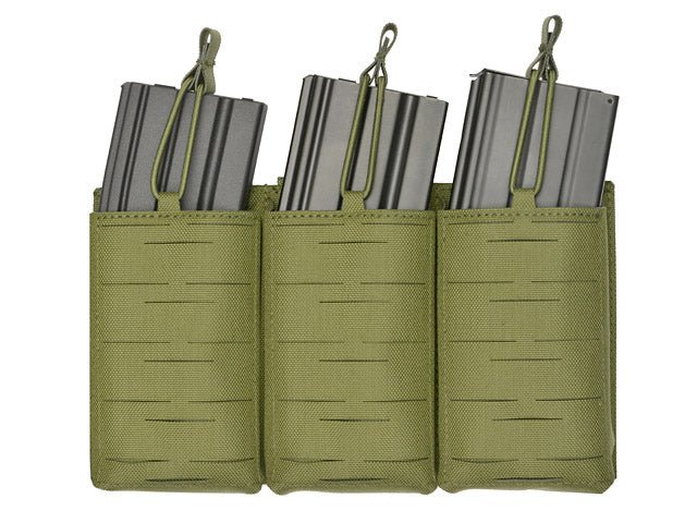 Laser - Cut Panel mit 3 AR15 Magazintaschen - Olive - Paintball Buddy