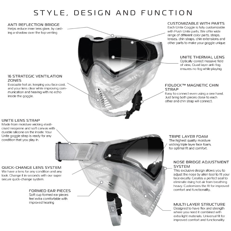 Push Unite Paintball Maske - Flx Clear - Paintball Buddy