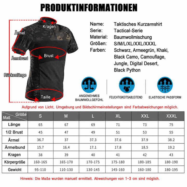 Tactical T-Shirt Paintball/Airsoft - Schwarz